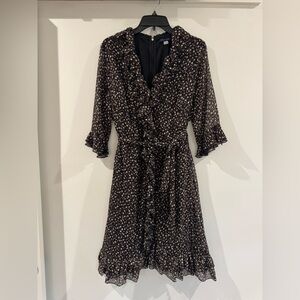 Tommy Hilfiger Black & Brown ruffle dress